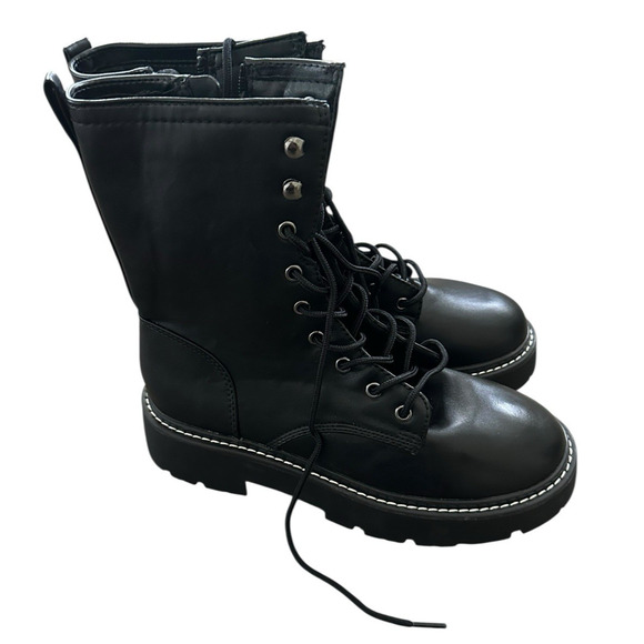 Wild Fable Womens Logan Lug Combat Boots with Memory Foam Insole Black NWT - Picture 4 of 7